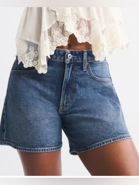 Abercrombie & Fitch The Dad Short High Rise Curve Love Womens Size 30 Denim
